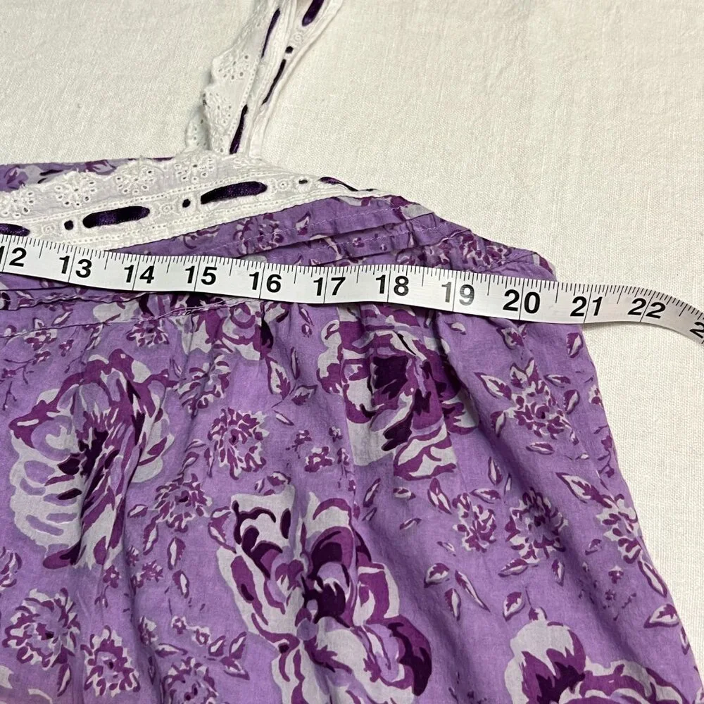 Only Necessities Women's Sleepwear Purple Floral Dress Sleeveless Size 14/16 - Picture 6 of 9
